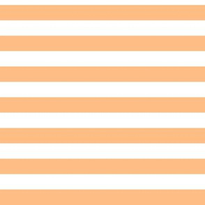 Orange Sherbet Awning Stripe Pattern Horizontal in White