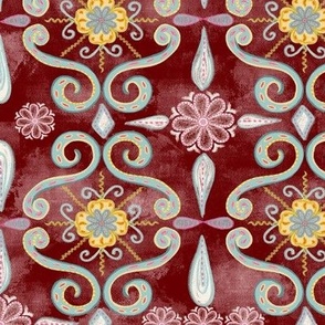 Heritage Rococo scrolls with distressed background