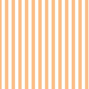 Orange Sherbet Bengal Stripe Pattern Vertical in White