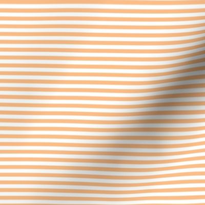 Small Orange Sherbet Bengal Stripe Pattern Horizontal in White