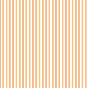 Small Orange Sherbet Bengal Stripe Pattern Vertical in White