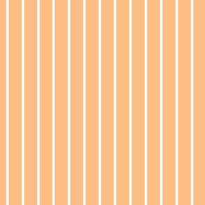 Orange Sherbet Pin Stripe Pattern Vertical in White