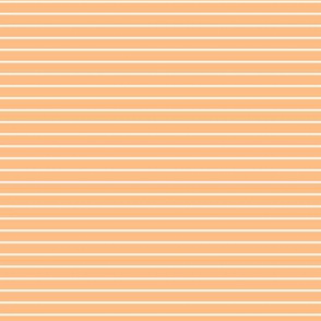 Small Orange Sherbet Pin Stripe Pattern Horizontal in White