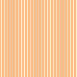 Small Orange Sherbet Pin Stripe Pattern Vertical in White