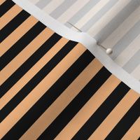 Orange Sherbet Bengal Stripe Pattern Horizontal in Black