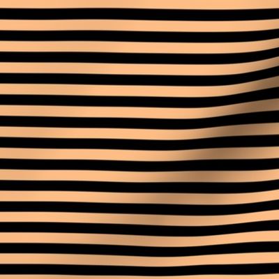 Orange Sherbet Bengal Stripe Pattern Horizontal in Black