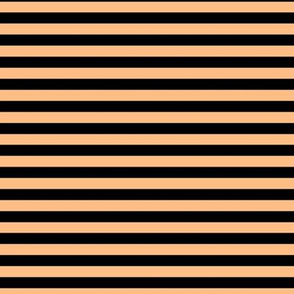 Orange Sherbet Bengal Stripe Pattern Horizontal in Black
