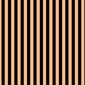 Orange Sherbet Bengal Stripe Pattern Vertical in Black