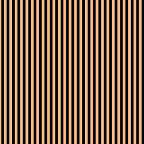 Small Orange Sherbet Bengal Stripe Pattern Vertical in Black