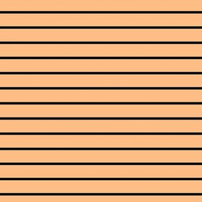 Orange Sherbet Pin Stripe Pattern Horizontal in Black