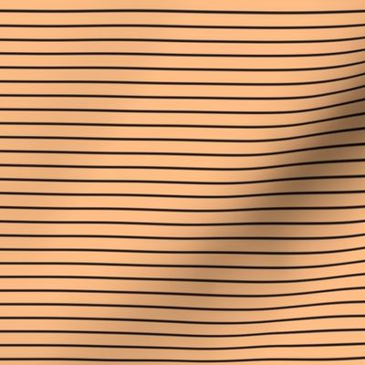 Small Orange Sherbet Pin Stripe Pattern Horizontal in Black