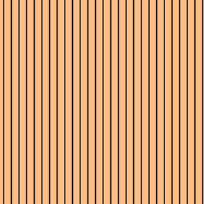 Small Orange Sherbet Pin Stripe Pattern Vertical in Black