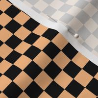 Checker Pattern - Orange Sherbet and Black