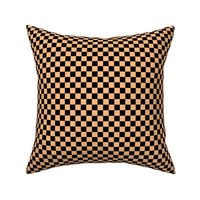 Checker Pattern - Orange Sherbet and Black