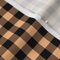 Gingham Pattern - Orange Sherbet and Black