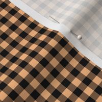 Small Gingham Pattern - Orange Sherbet and Black