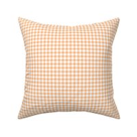 Small Gingham Pattern - Orange Sherbet and White