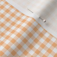 Small Gingham Pattern - Orange Sherbet and White