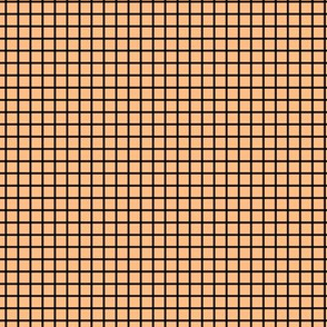Small Grid Pattern - Orange Sherbet and Black