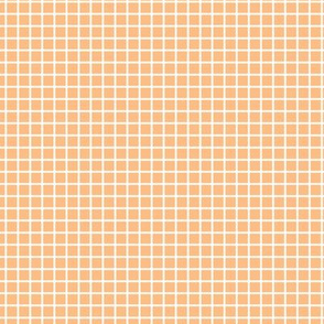 Small Grid Pattern - Orange Sherbet and White