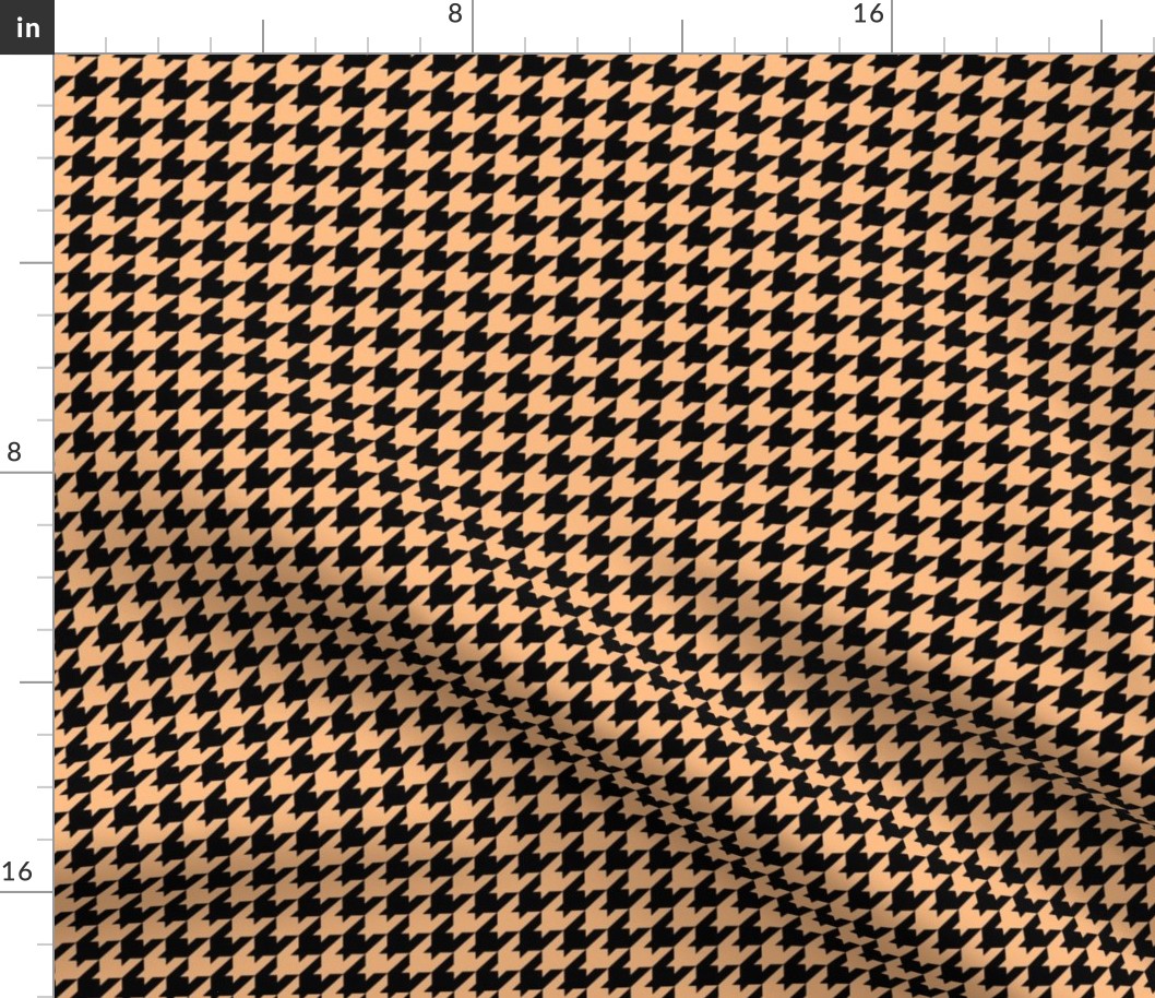 Houndstooth Pattern - Orange Sherbet and Black