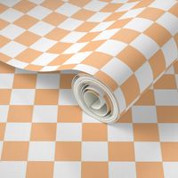 Checker Pattern - Orange Sherbet and White