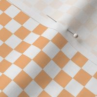 Checker Pattern - Orange Sherbet and White