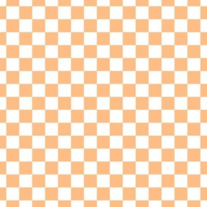 Checker Pattern - Orange Sherbet and White