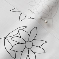 Meandering Daisy line drawing