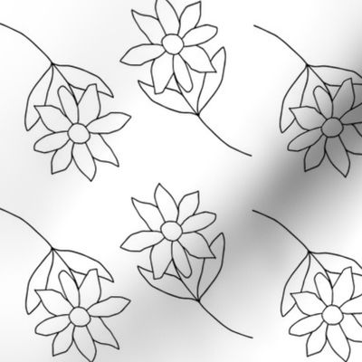 Meandering Daisy line drawing