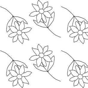 Meandering Daisy line drawing