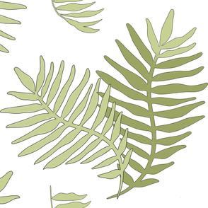 ferns painted gouache, large scale