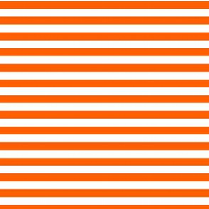 Vivid Orange Bengal Stripe Pattern Horizontal in White