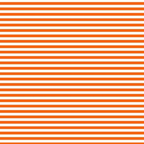 Small Vivid Orange Bengal Stripe Pattern Horizontal in White