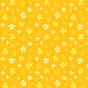 Yellow verbena flowers on a dark yellow background