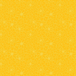 Yellow flowers outlined on dark yellow background