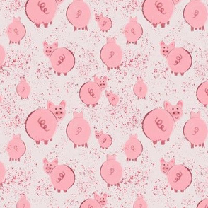 Cute pink piggy’s medium scale