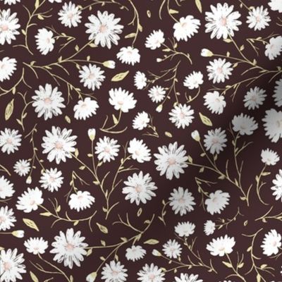 Wild Daisies on Oxblood 