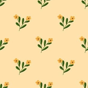 Yellow Ditsy Flowers // 7x7