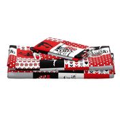 Cheerleading//Red - Wholecloth Cheater Quilt - Rotated