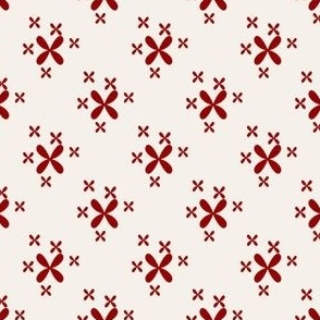 Red Star-shaped Ditsy Flowers // 4x4