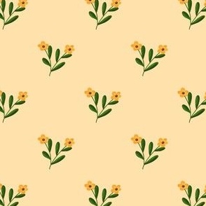 Cute Yellow Ditzy Flowers // Dainty // Feminine // 3x3