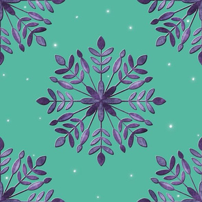 Purple Snowflakes // Christmas // Winter // 4x4