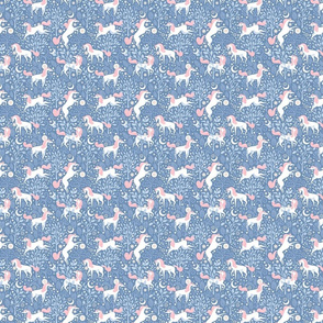 Pastel Blue Unicorn Forest | SMALL