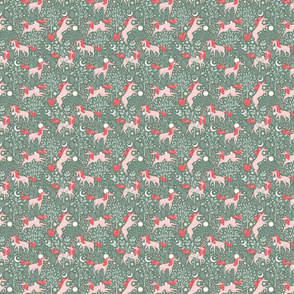 Pastel Green & Pink Unicorn Forest | SMALL