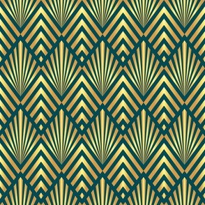 Emerald Art Deco Fabric, Wallpaper and Home Decor | Spoonflower