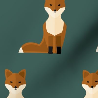 Foxes on green