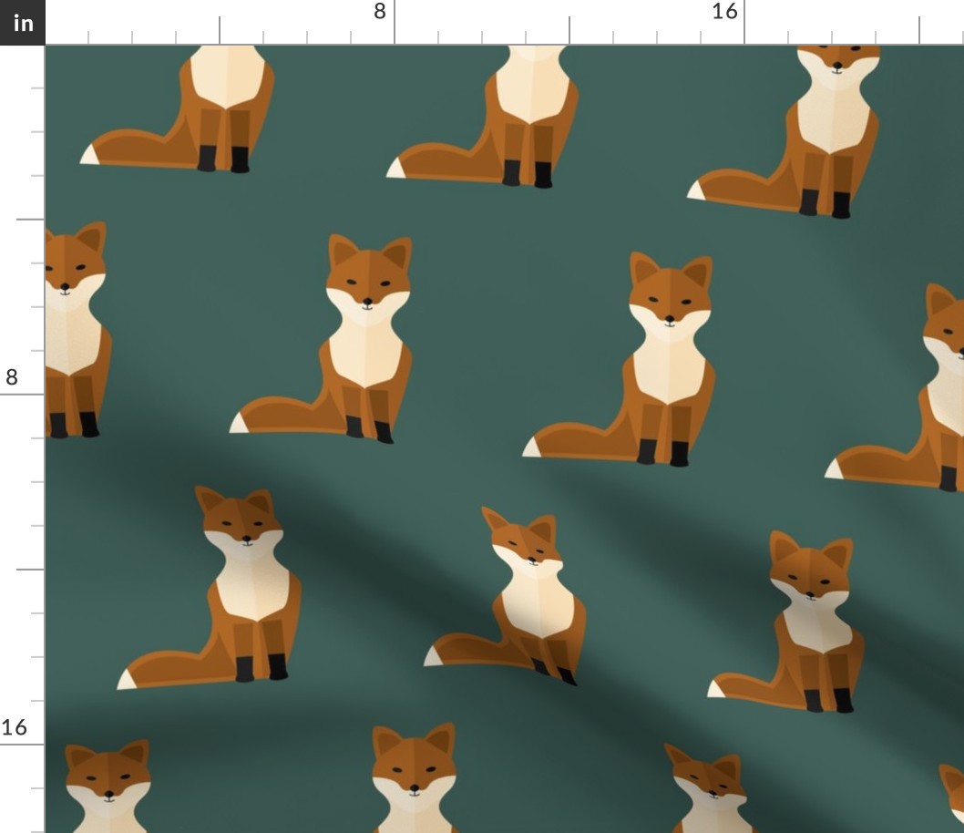 Foxes on green