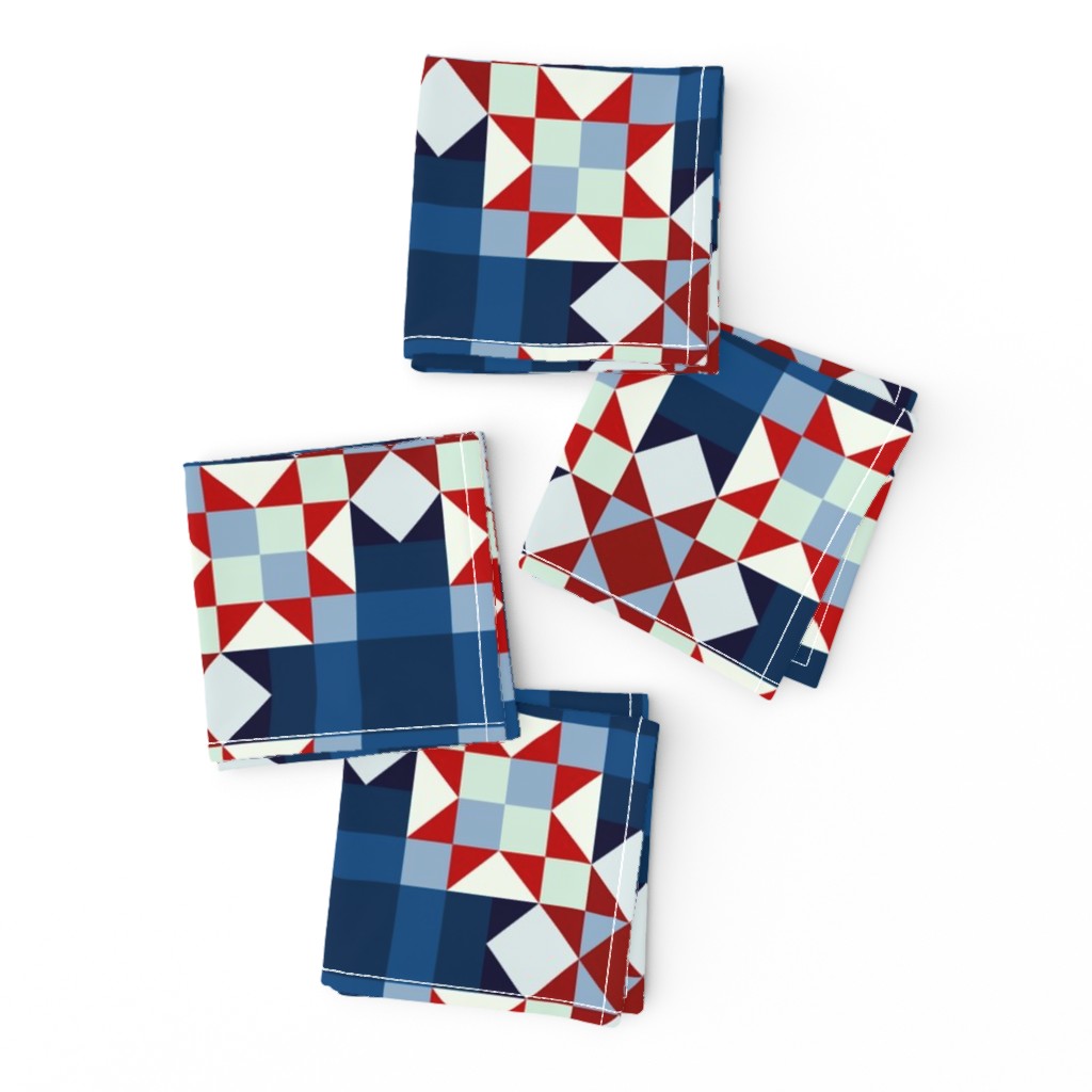 Patriotic Star Chains Quilt (#1)