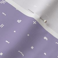 Back to school math glyphs and typography marks and signs lilac purple